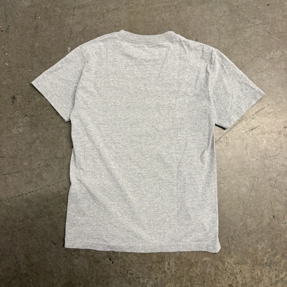 RVCA Mens Industrial Tee Heather‎ Grey Vertical Logo Graphic T-Shirt Size Small